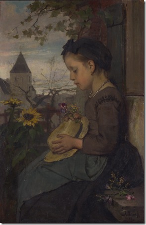 A Girl seated outside a House, 1867, Jacob Maris